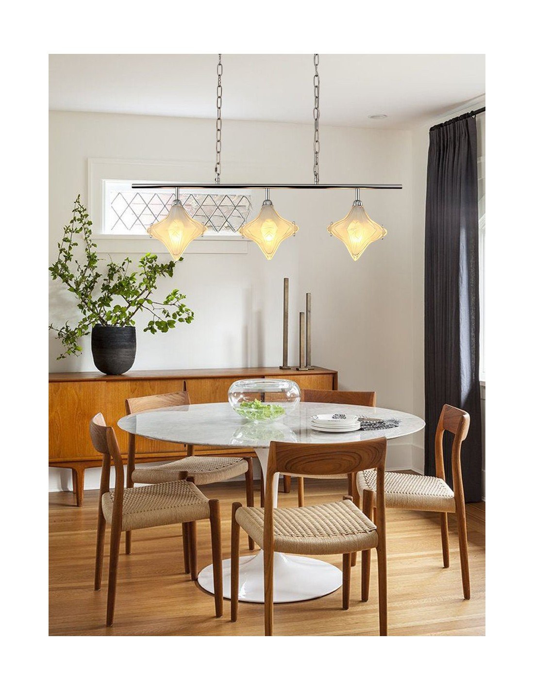 Art Deco Star Linear Hanglamp -... Art Deco Star Linear Hanglamp -...