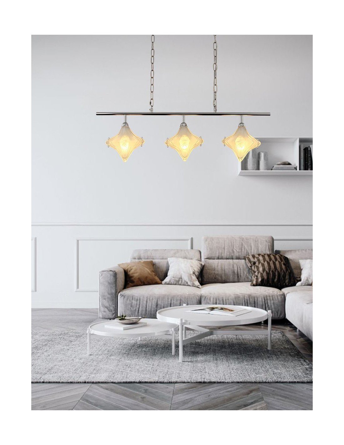 Art Deco Star Linear Hanglamp -... Art Deco Star Linear Hanglamp -...