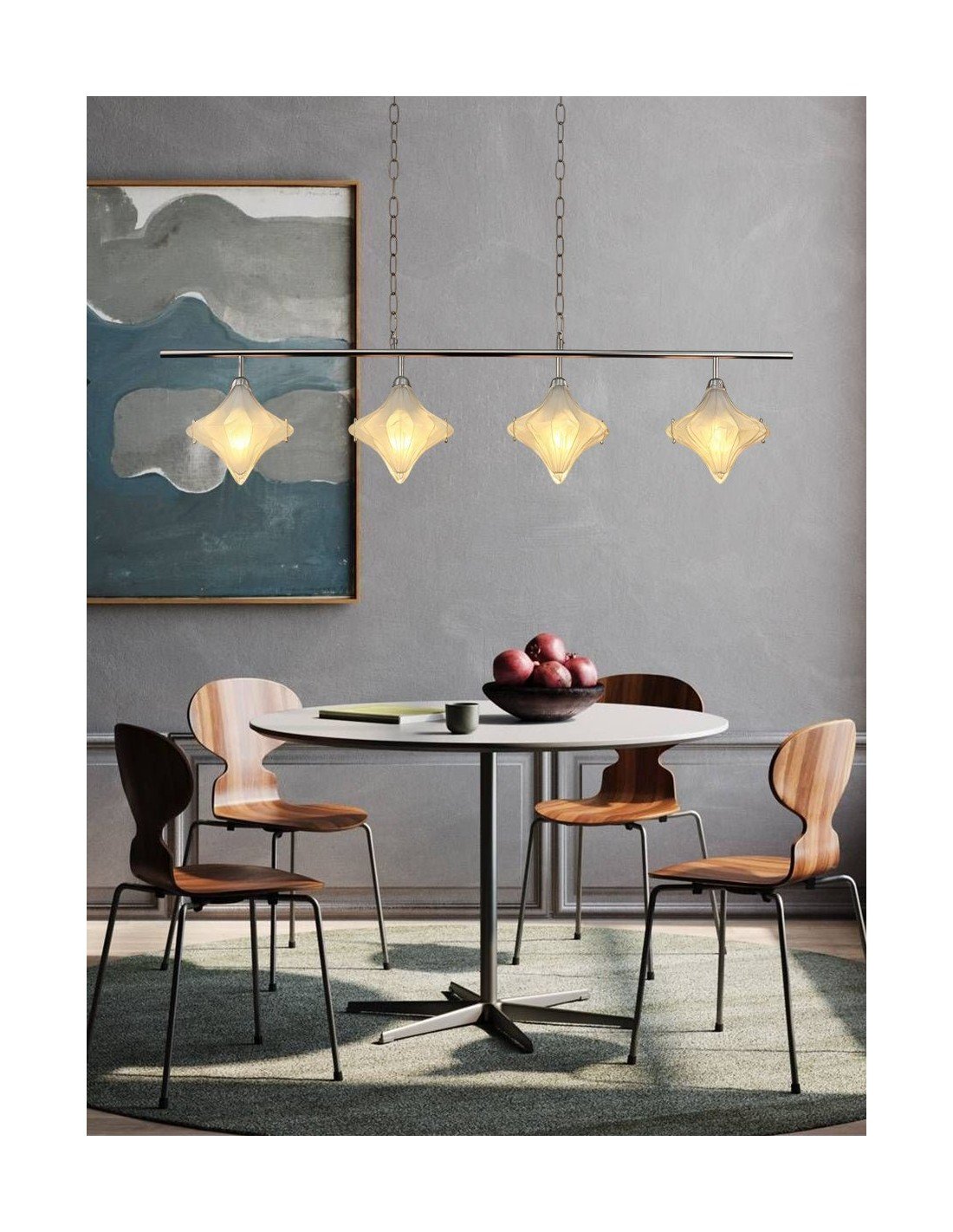 Art Deco Star Linear Hanglamp -... Art Deco Star Linear Hanglamp -...