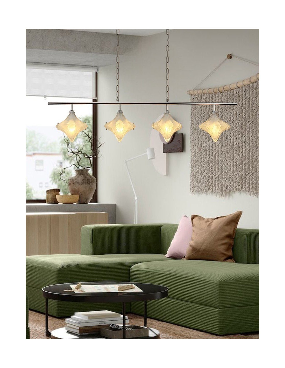 Art Deco Star Linear Hanglamp -... Art Deco Star Linear Hanglamp -...