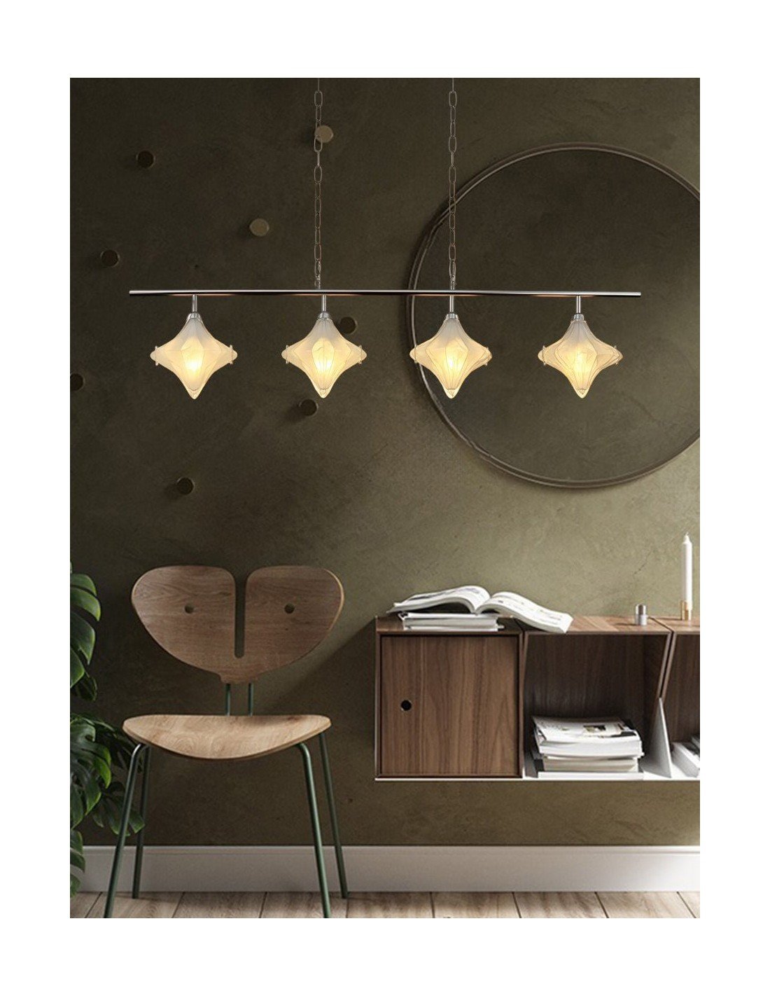 Art Deco Star Linear Hanglamp -... Art Deco Star Linear Hanglamp -...