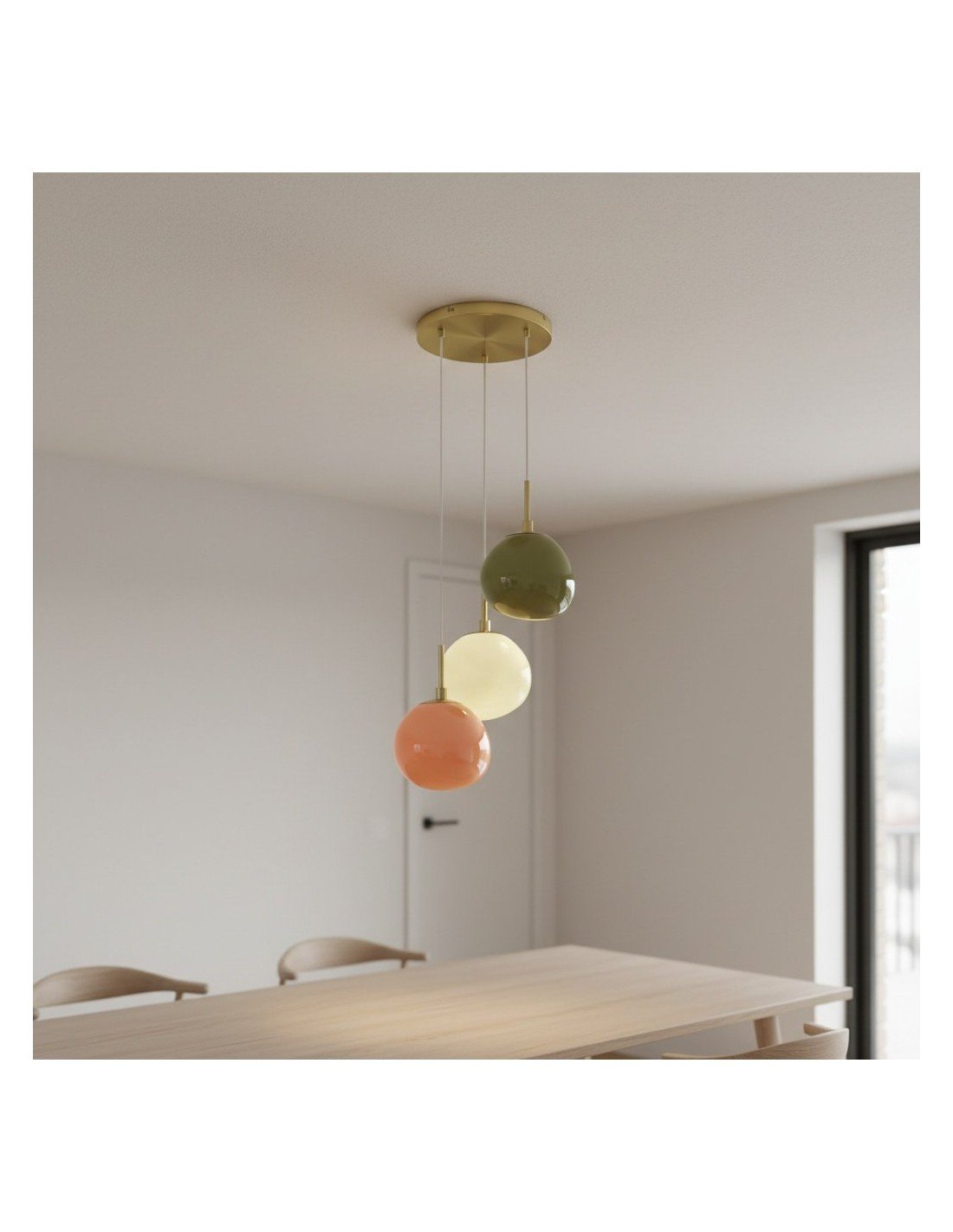 Multi-Shade Opal Glass Pendant - Cluster Hanging Lamp Multi-Shade Opal Glass Pendant - Cluster Hanging Lamp