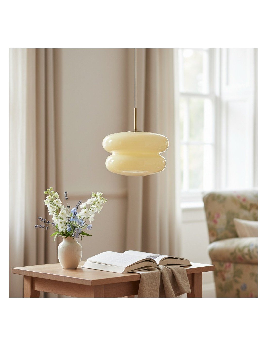 Opaal glazen hanglamp - moderne... Opaal glazen hanglamp - moderne...