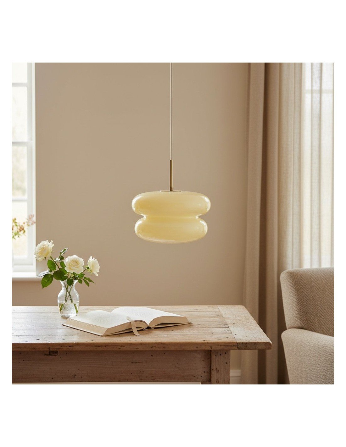 Opaal glazen hanglamp - moderne... Opaal glazen hanglamp - moderne...