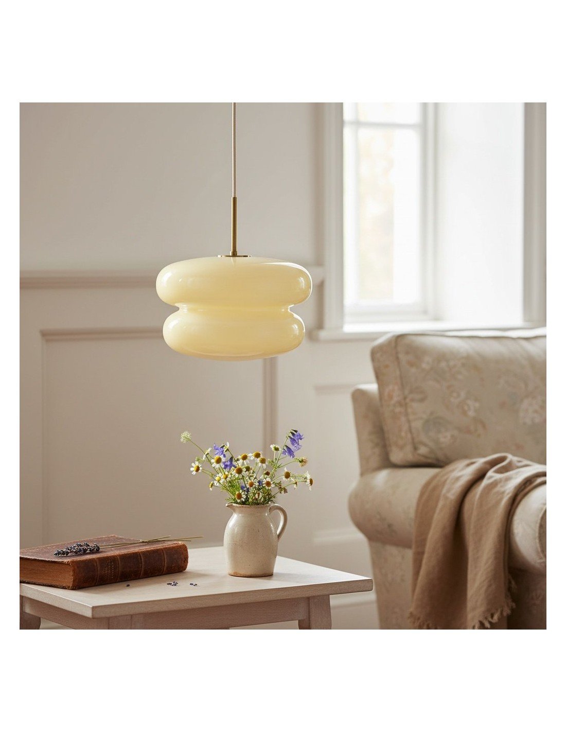 Opaal glazen hanglamp - moderne... Opaal glazen hanglamp - moderne...