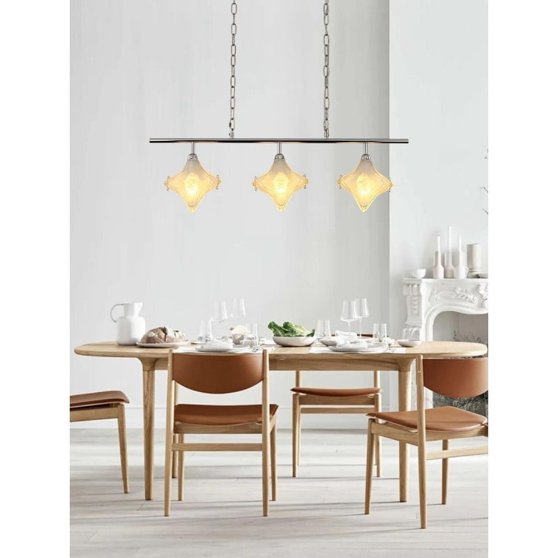 Art Deco Star Linear Hanglamp -... Art Deco Star Linear Hanglamp -...