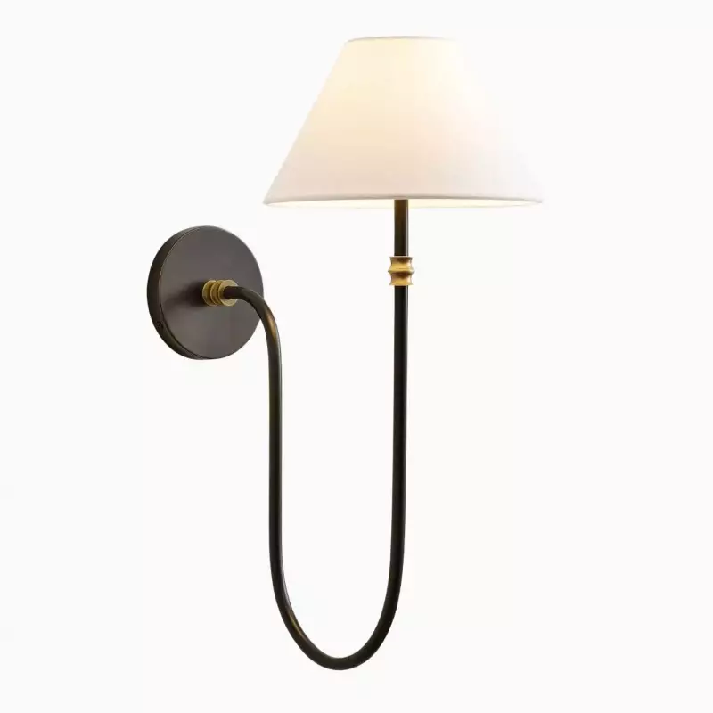 Applique murale courbée en lin Calin...