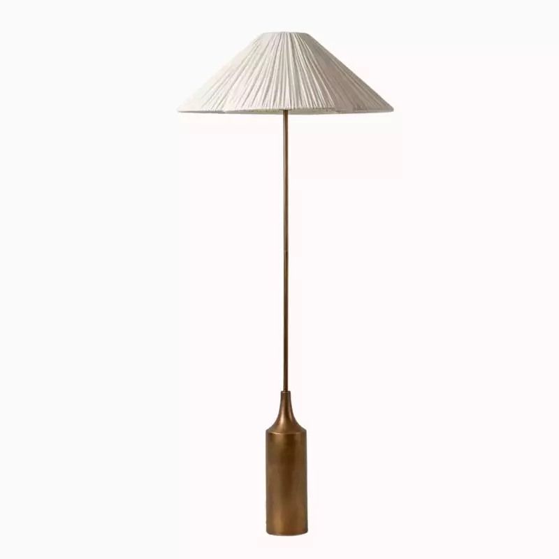 Lampe sur pied à abat-jour festonné –...
