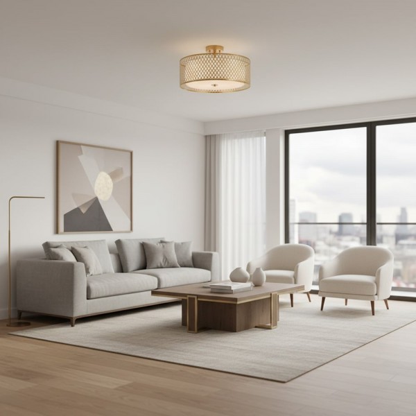 Modern 3 Light Mesh Design Ceiling Light - Dimmable for Living Room Modern 3 Light Mesh Design Ceiling Light - Dimmable for Living Room
