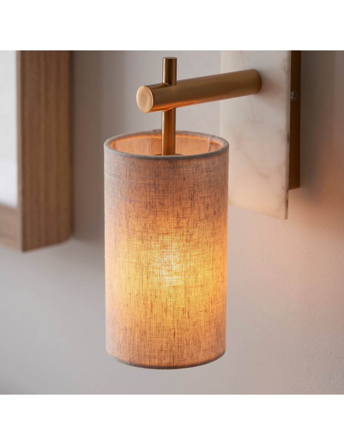 Vintage wandlamp van messing en... Vintage wandlamp van messing en...