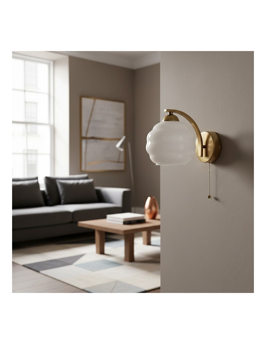 Curvona Bauhaus Milk Glass Wall Sconce - Minimalist Decor Upgrade Curvona Bauhaus Milk Glass Wall Sconce - Minimalist Decor Upgrade