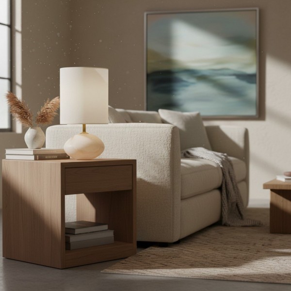 Albi Table Lamp Sleek Cylinder Base - Warm Glow for Modern Interiors and Small Spaces KL1655