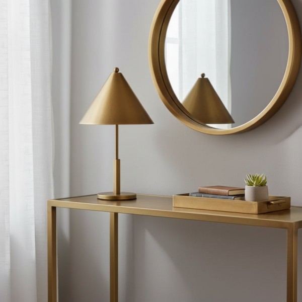 Aurecyl Table Lamp - Sleek Tapered Metal Table Lamp in Vintage-Style Finish for Living Room KL1603