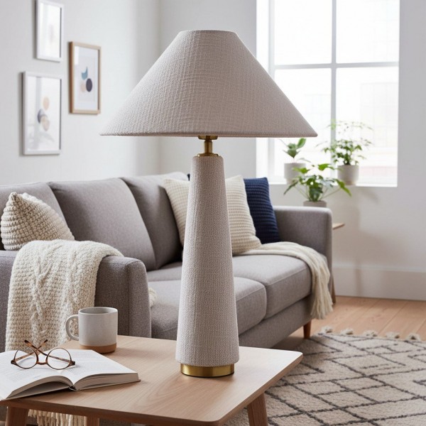 Ceruna Cone Shaded Table Lamp - Elegant Fabric for Living Room and Entryway KL1651