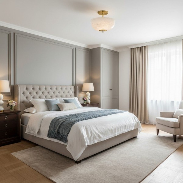 Clea Rounded Glass Flush Mount - Dotted Shade for Bedroom and Hallway Lighting KL1642