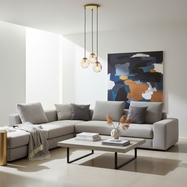 Glissora Hanging Light - Sculptural Cluster Design Tinted Glass and Metal for Entryway KL1739