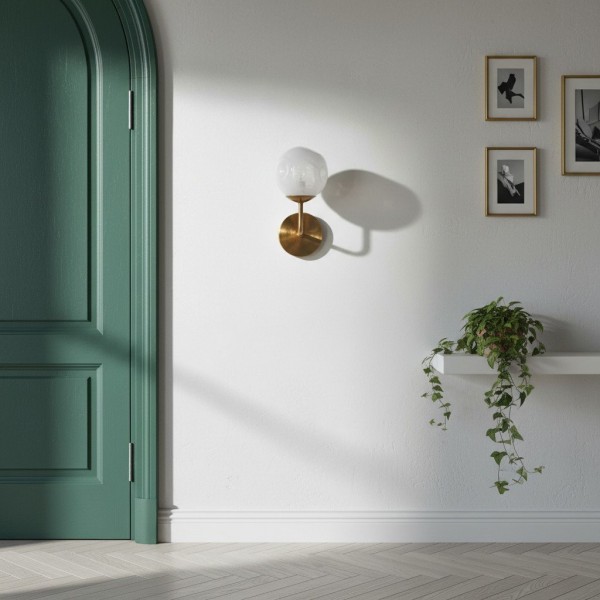 Modo Sculpted Glass Wall Sconce - Modern Diffused-Light Lamp for Entryways KL1658