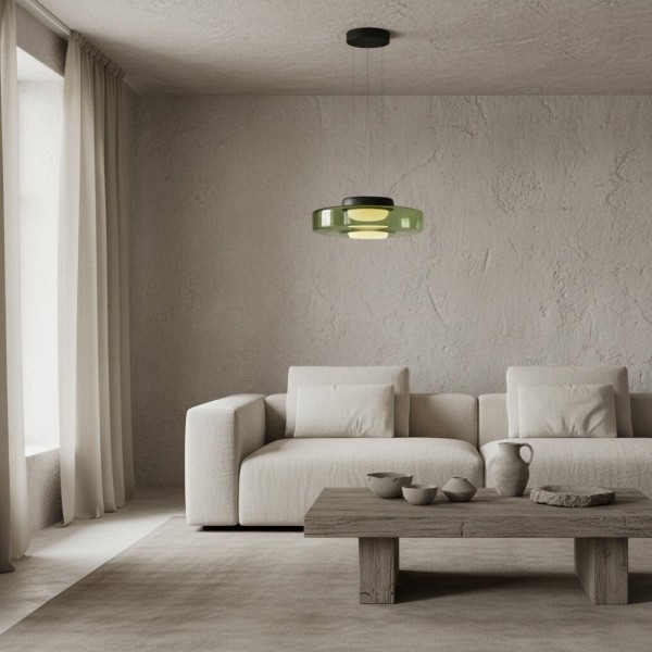 Nora Contemporary Multi-Layer Glass Pendant Lamp - Adjustable Hanging Light for Living Room or Kitchen Island KL1681