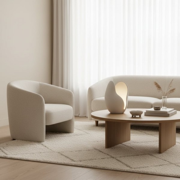 Petalora Soft Petal Table Lamp - Floral Ceramic Base Lamp for Living Room and Bedroom KL1597