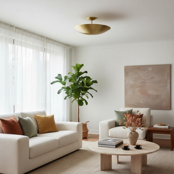 Plara Flush Mount - Rounded Minimalist Dome Metal Ceiling Light for Hallway KL1678