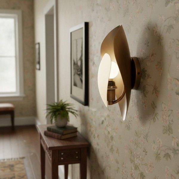 Shella Artistic Wall Lamp - Petal-Like Shade Design for Bedroom or Hallway KL1635
