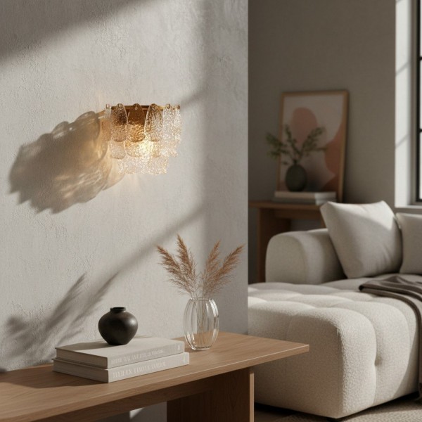 Lumvey Tiered Glass Sconce - Art Deco Wall Light for Bathroom and Hallway KL1749