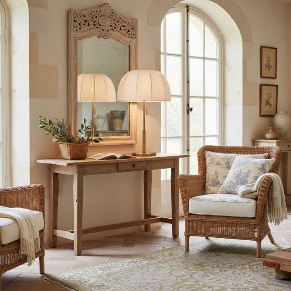 Vellaro Elegant Brass Table Lamp with Fabric Shade - Bedside Light for Contemporary Bedroom KL1627