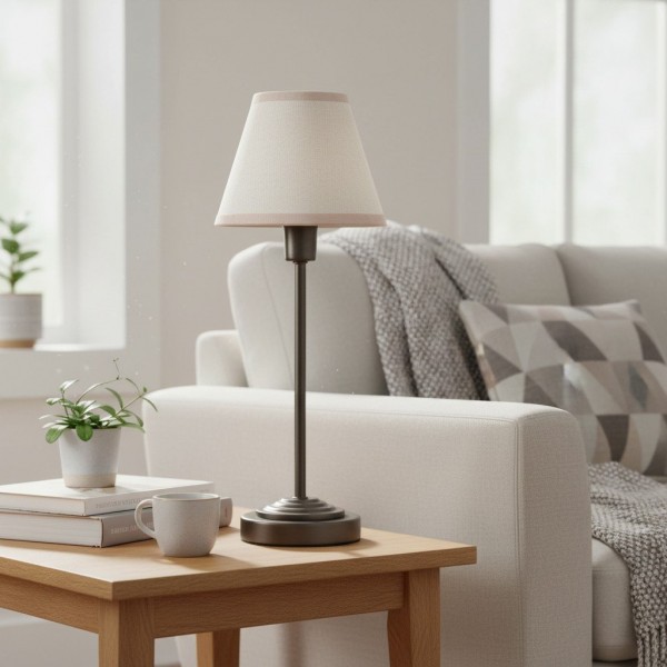 Bronzuno Textured Fabric Desk Lamp - Modern Metal Base Lighting for Offices or Lounges KL1878