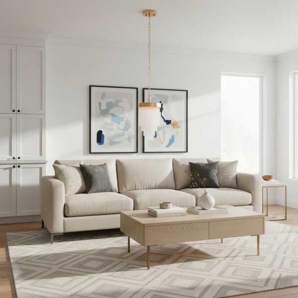 Cavara Multi-Tier Glass Rod Chandelie - Tiered Brass Pendant for Dining and Entry KL1834