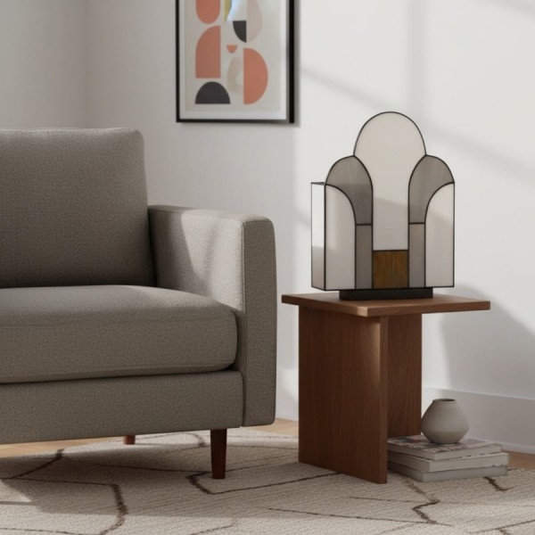 Kelsar Stained Glass Art Deco Table Lamp - Elegant Indoor Accent Light for Living Room or Entryway KL1783