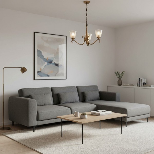 Lunetal Multi-Light Chandelier Crystal Accents Brass Finish - Modern Luxury for Dining Room and Living Room KL1879