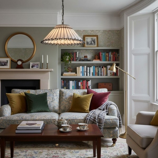 TF Allanton Art Deco Pendant Lamp - Elegant Glass Ceiling Light for Living Elegant Dining Room KL1802