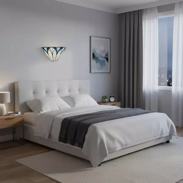 TF Allanton Stained Wall Lamp - Vintage Art Deco Style Metal for Living Rooms and Hallways KL1767