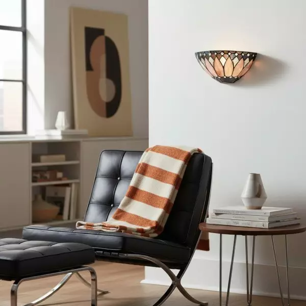 TF Brooklyn Elegant Wall Light - Art Deco Glass Wall Sconce for Living Room or Hallway KL1762