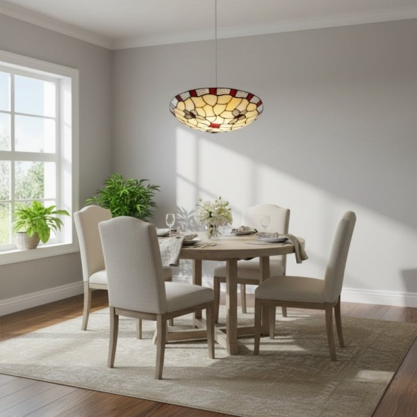 TF Butterfly Pendant Lamp - Decorative Stained Glass Pendant Light for Bedroom or Entryway KL1782