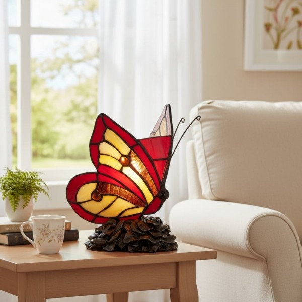 TF Butterfly Table Lamp - Nature-Inspired Glass Design Perfect for Living Rooms or Hallways KL1891