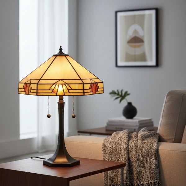 TF Nevada Geometric Stained Glass Table Light - Table Lamp for Living Rooms and Bedrooms KL1888
