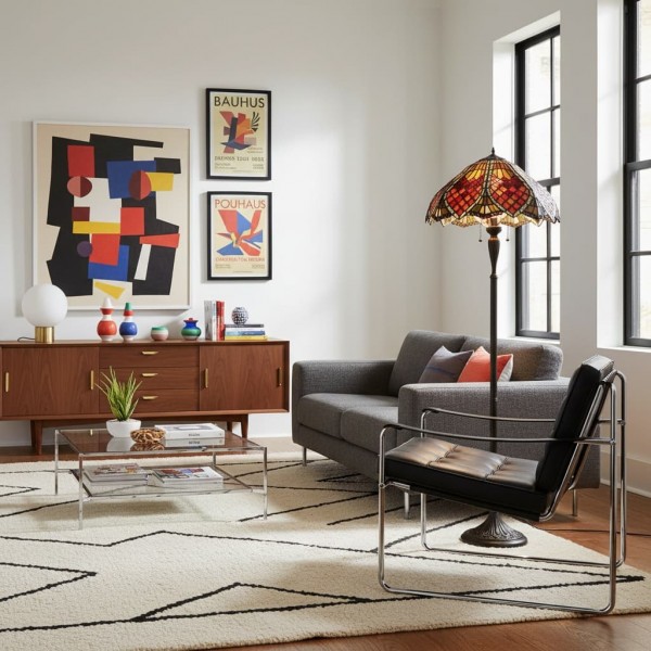 TF Orsino Decorative Tiffany Style Floor Lamp - Artistic Stained Glass Lamp for Bedroom KL1810