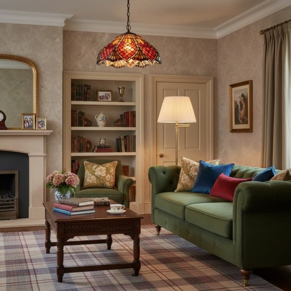 TF Orsino Vintage Art Deco Pendant Light - Textured Glass Lighting for Bedrooms & Halls KL1852