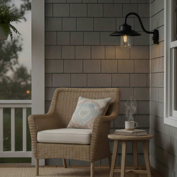 Trevanta Arched Arm Design Wall Light - Black Painted Sensor Lantern Style for Small Spaces KL1851