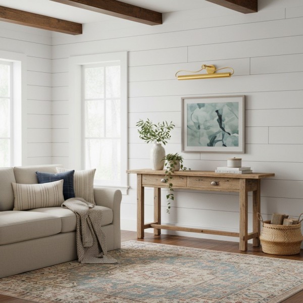 Aurix Picture Light Sconce with Curved Arm Design - Elegant Wall Lighting for Art & Living Spaces KL1759