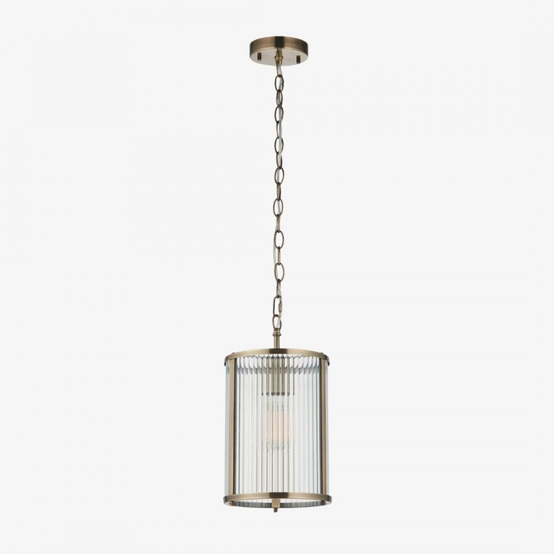 Lampada a sospensione in vetro rigato...