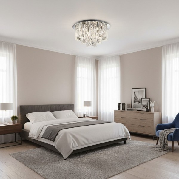 Virelis 8 Light Twist Tubes Ceiling Light - Modern Crystal Design for Dining Rooms or Lounges KL1944