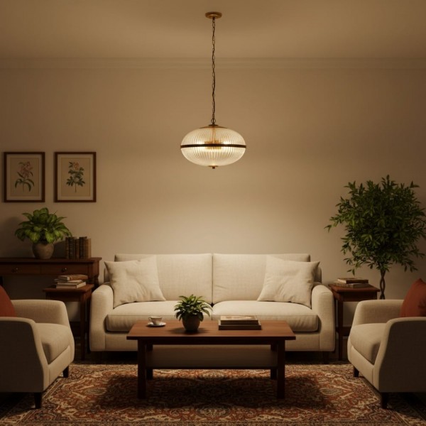 Luntra Contemporary Multi-Light Pendant with Textured Glass for Bedrooms and Hallways KL1904