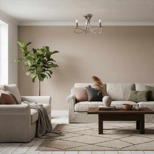 Foline 3-Light Ceiling Fixture with Sweeping Arms - Polished Nickel Semi-Flush for Dining or Entry KL1984