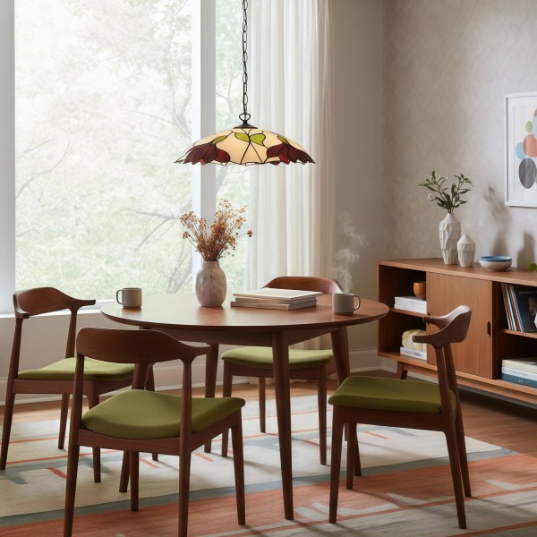 TF Botanica Floral Glass Pendant Light - Vintage Pendant Fixture for Open Plan Spaces KL1945