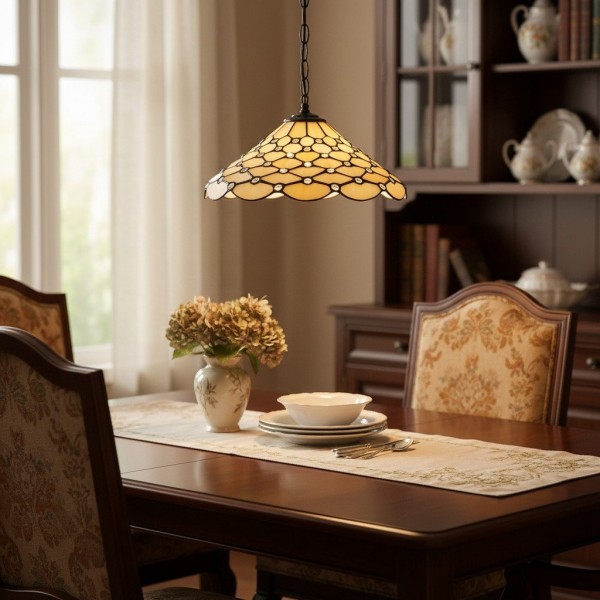 TF Pearl Pendant Light - With A Glass Shade and Adjustable Length for Dining and Kitchens KL1972