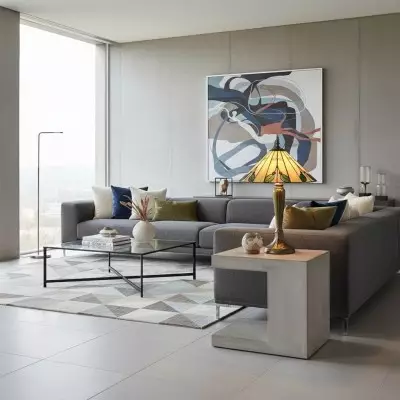 Lampe de table en verre... 2