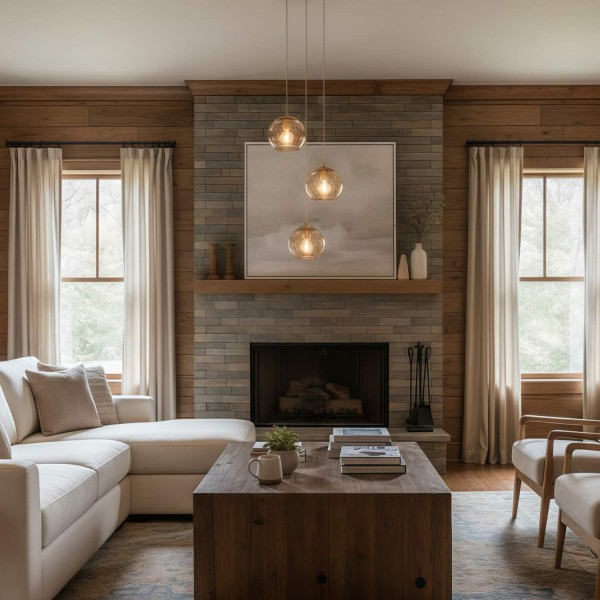 Tracian Dimpled Globes 3-Light Pendant Lamp - Sculptural Amber Lighting Ideal for Lounge or Entryway KL2012