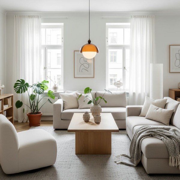 Afterglow Vintage Pendant - Hand-Blown Glass Shade Retro Pendant Lamp with Adjustable Cord for Dining Room KL2117